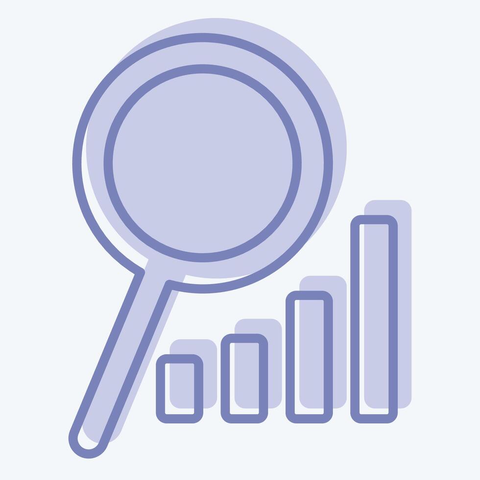 Icon Market Analysis. related to Development symbol. two tone style vector