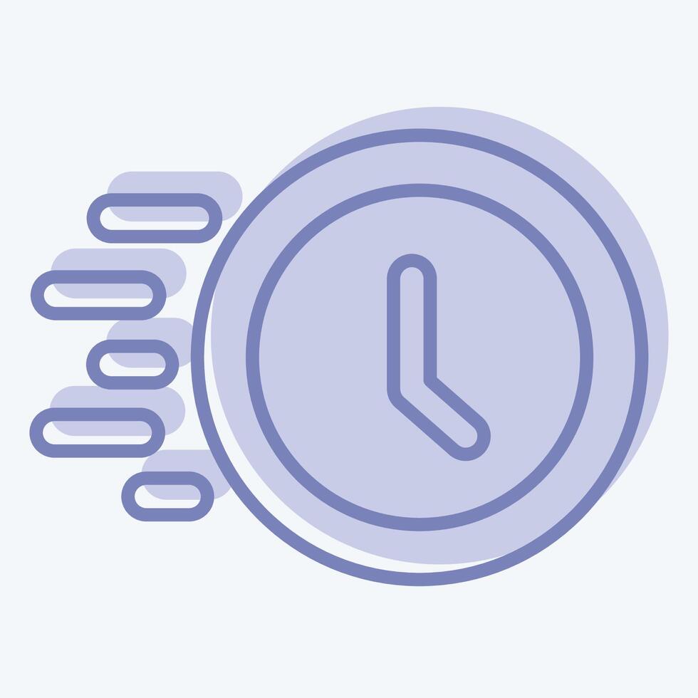 Icon Progress Clock. related to Development symbol. two tone style vector
