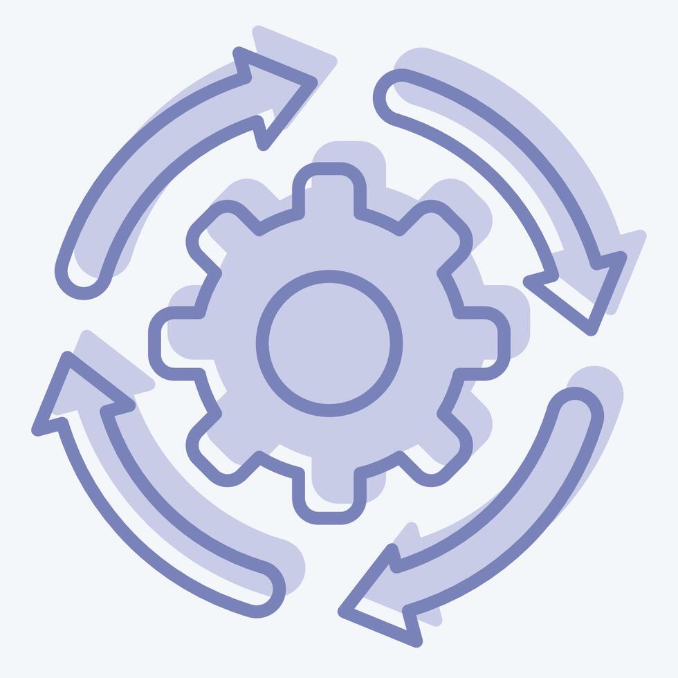 Icon Development Settings. related to Development symbol. two tone style vector