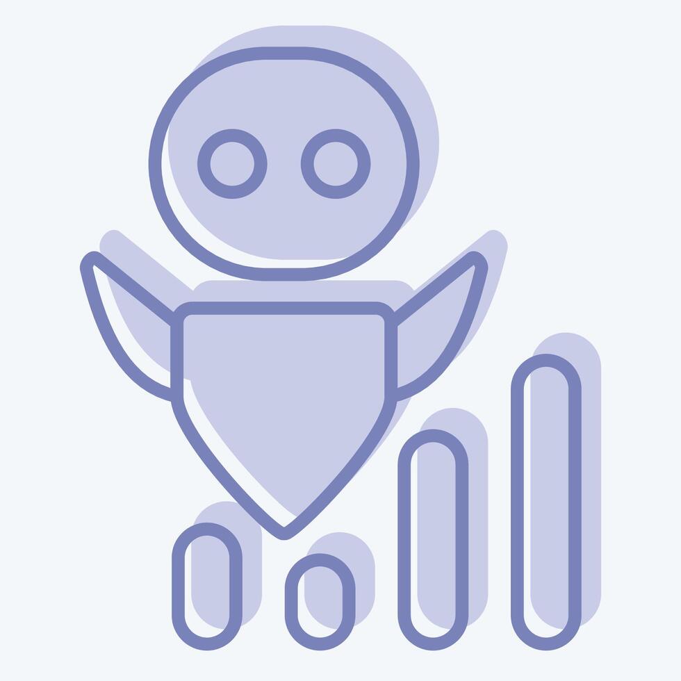 Icon AI Development Speed. related to Development symbol. two tone style vector