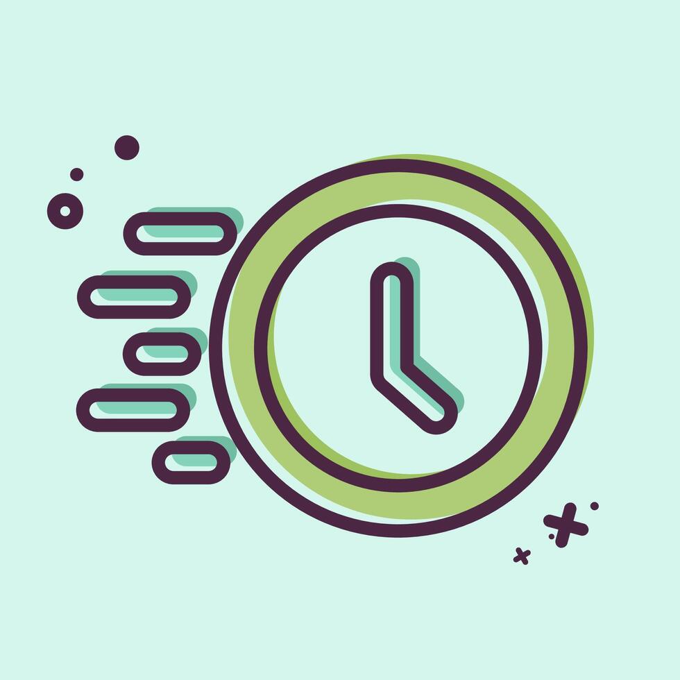 Icon Progress Clock. related to Development symbol. MBE style vector