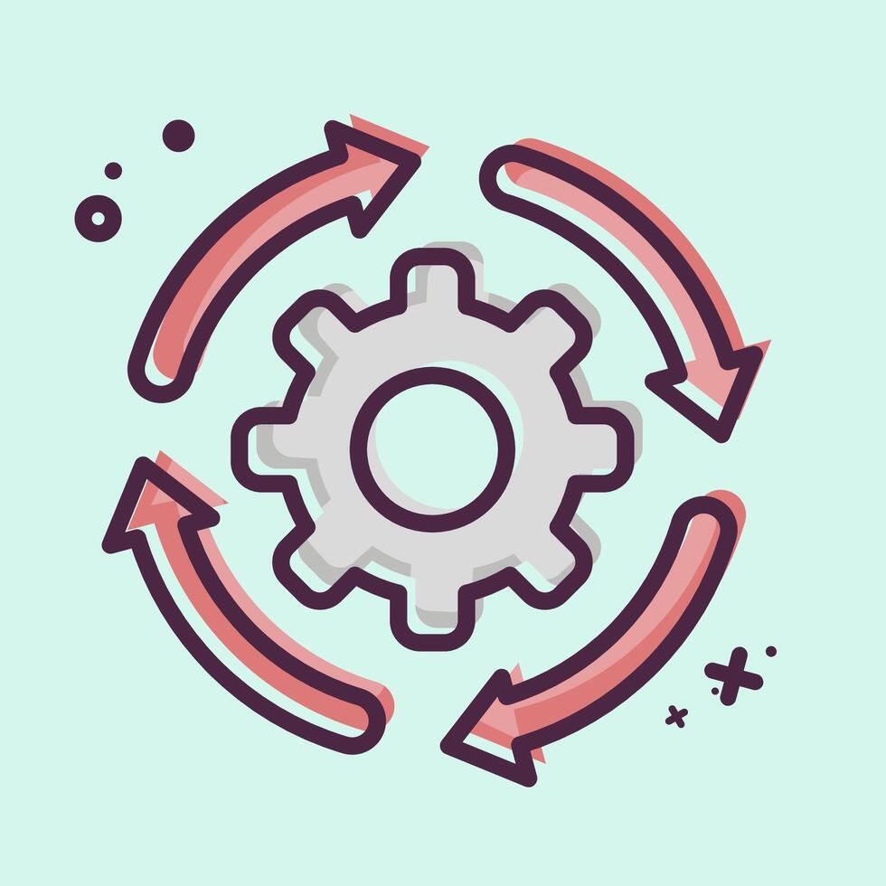 Icon Development Settings. related to Development symbol. MBE style vector