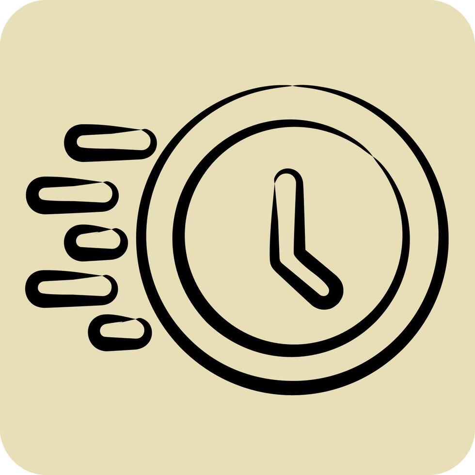Icon Progress Clock. related to Development symbol. hand drawn style vector
