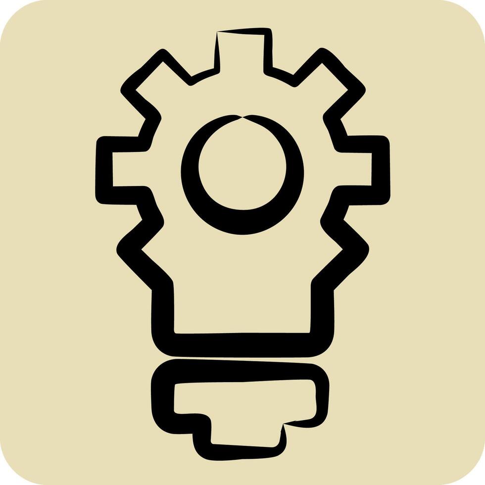 Icon Creative Innovation. related to Development symbol. hand drawn style vector