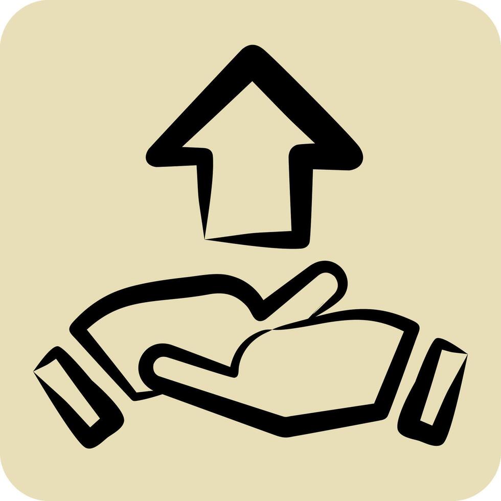 Icon Development Cooperation. related to Development symbol. hand drawn style vector