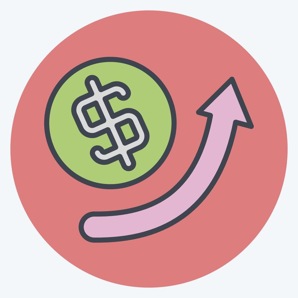 Icon Growth Arrow. related to Development symbol. color mate style vector