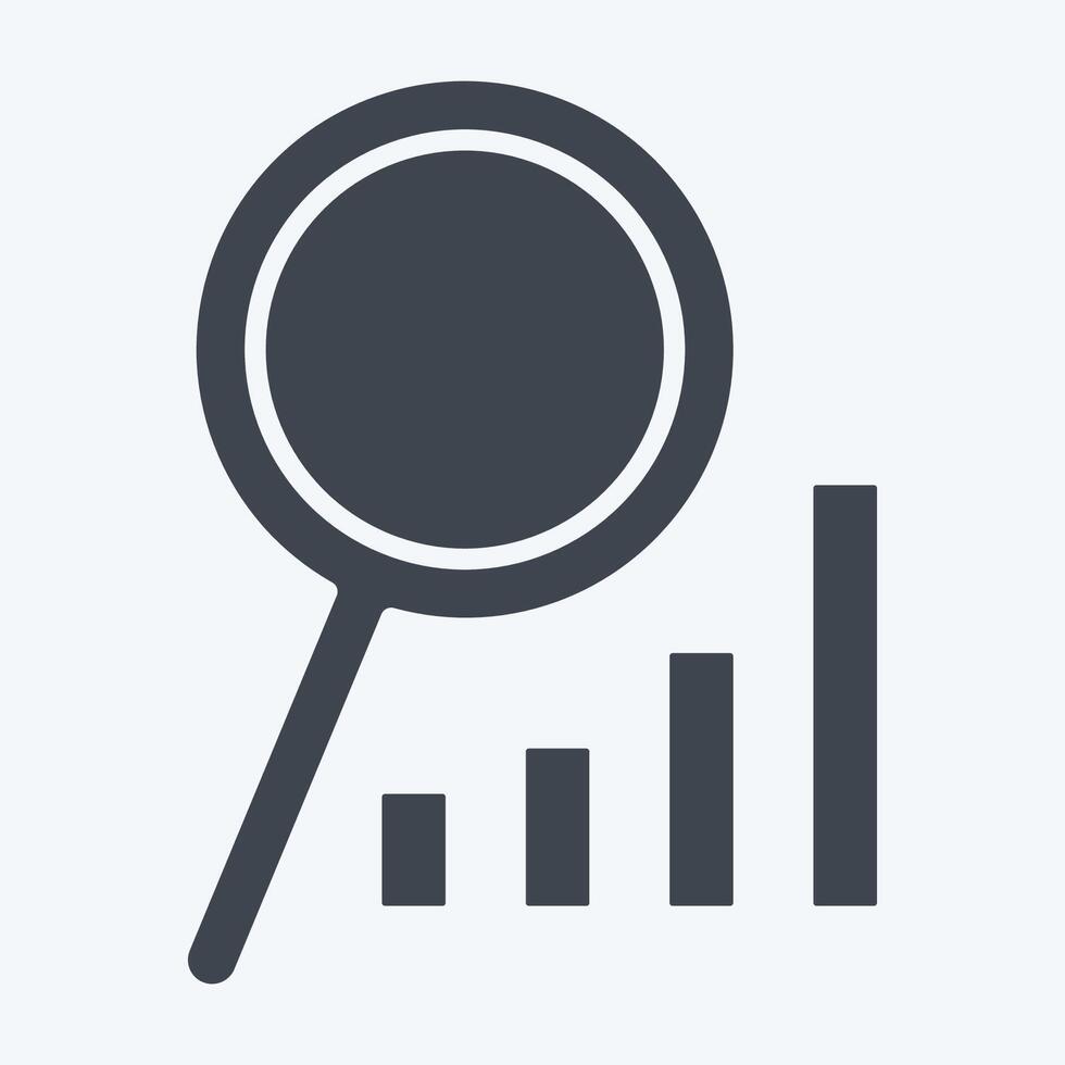 Icon Market Analysis. related to Development symbol. glyph style vector