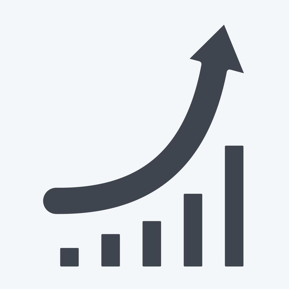 Icon Growth Chart. related to Development symbol. glyph style vector