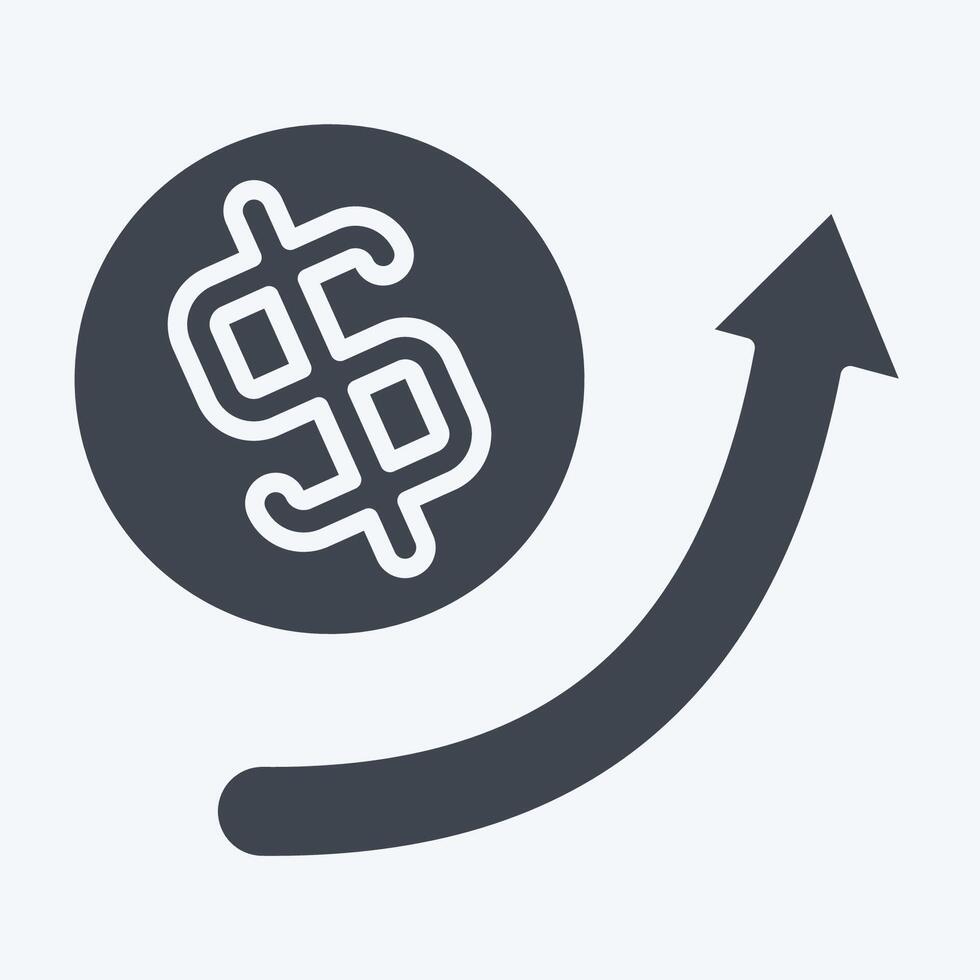 Icon Growth Arrow. related to Development symbol. glyph style vector