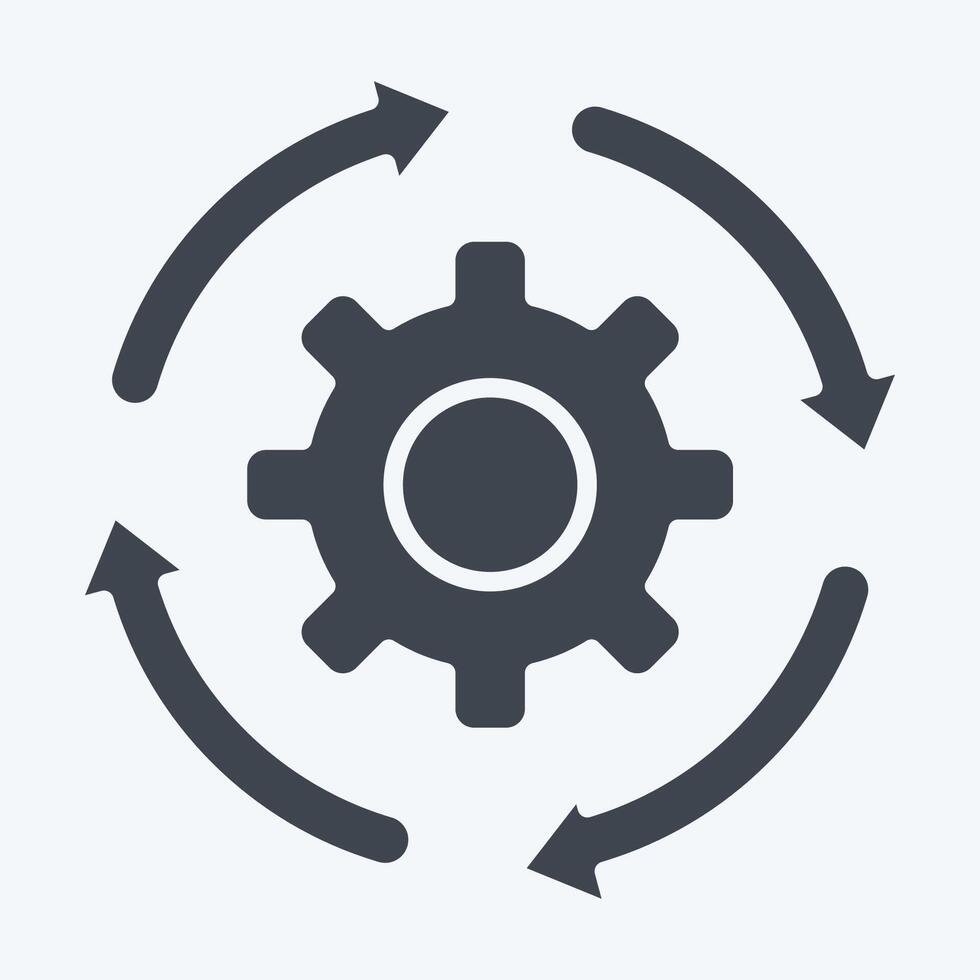 Icon Development Settings. related to Development symbol. glyph style vector