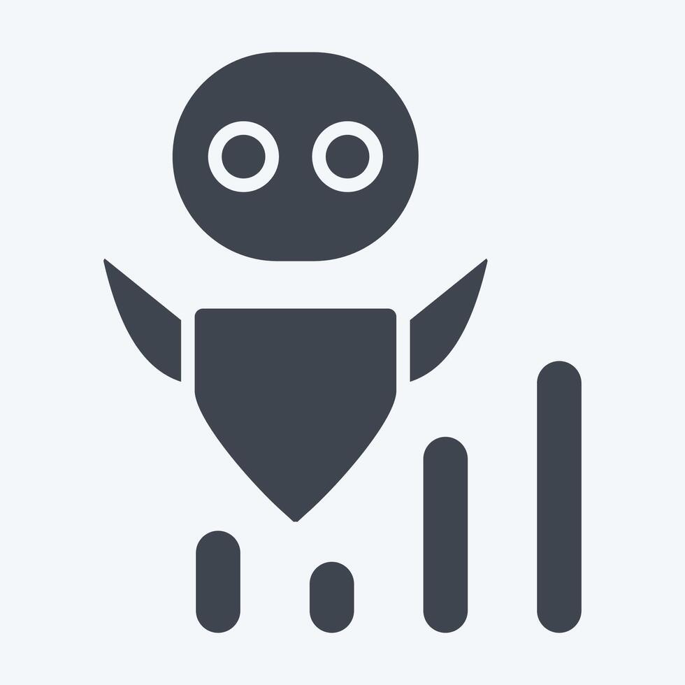 Icon AI Development Speed. related to Development symbol. glyph style vector