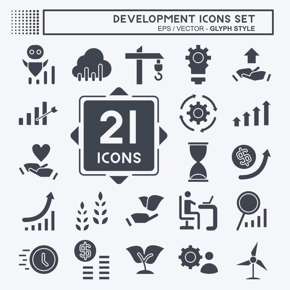 Icon Set Development. related to Education symbol. glyph style vector