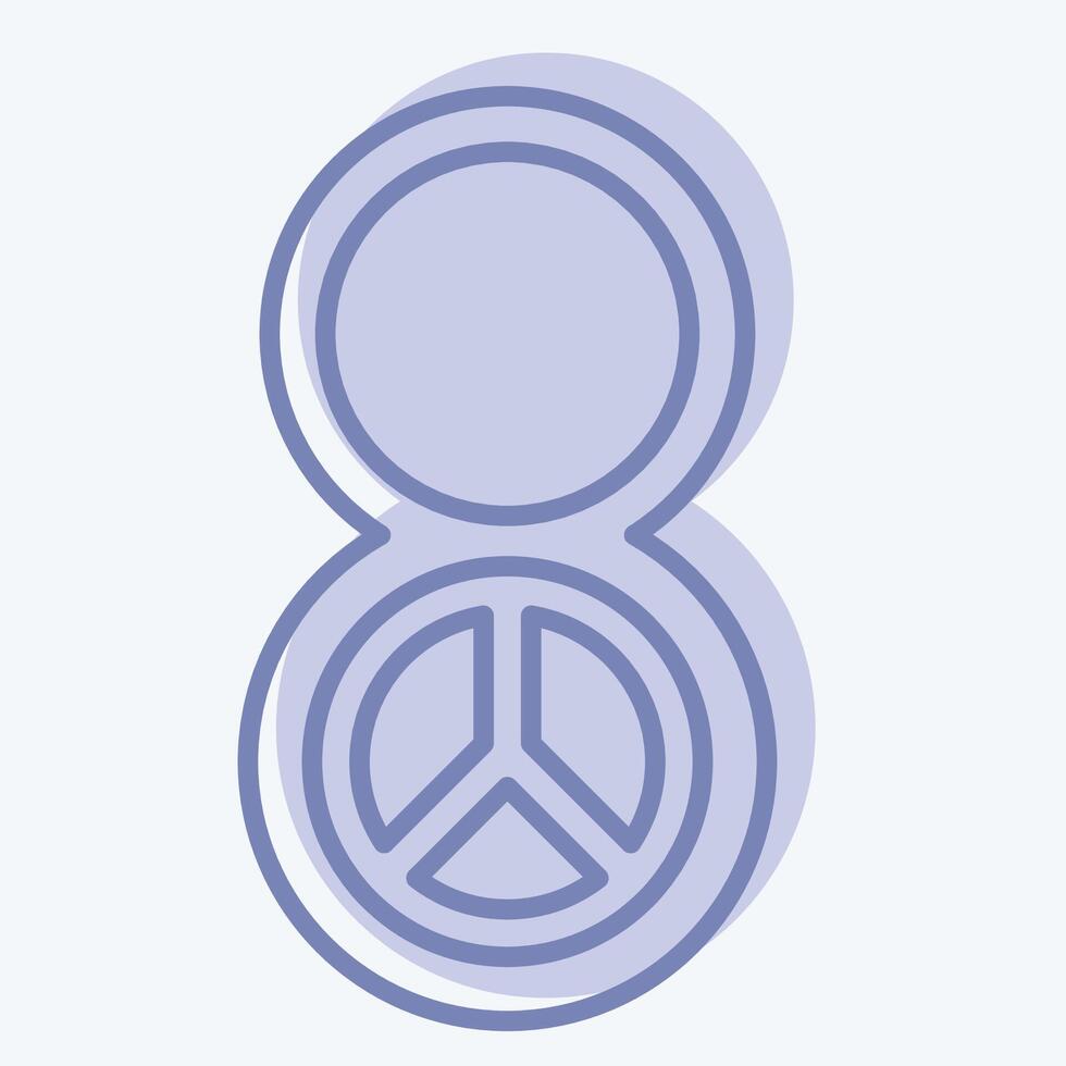 Icon Womens Day. related to World Peace symbol. two tone style. design editable vector