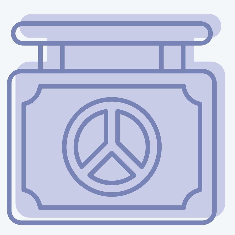 Icon World Peace Board. related to World Peace symbol. two tone style. design editable vector