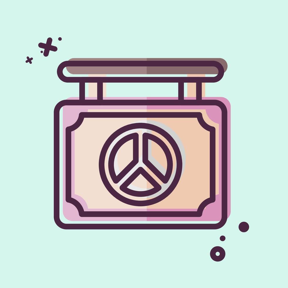 Icon World Peace Board. related to World Peace symbol. MBE style. design editable vector
