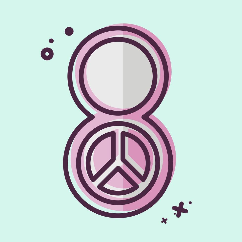 Icon Womens Day. related to World Peace symbol. MBE style. design editable vector