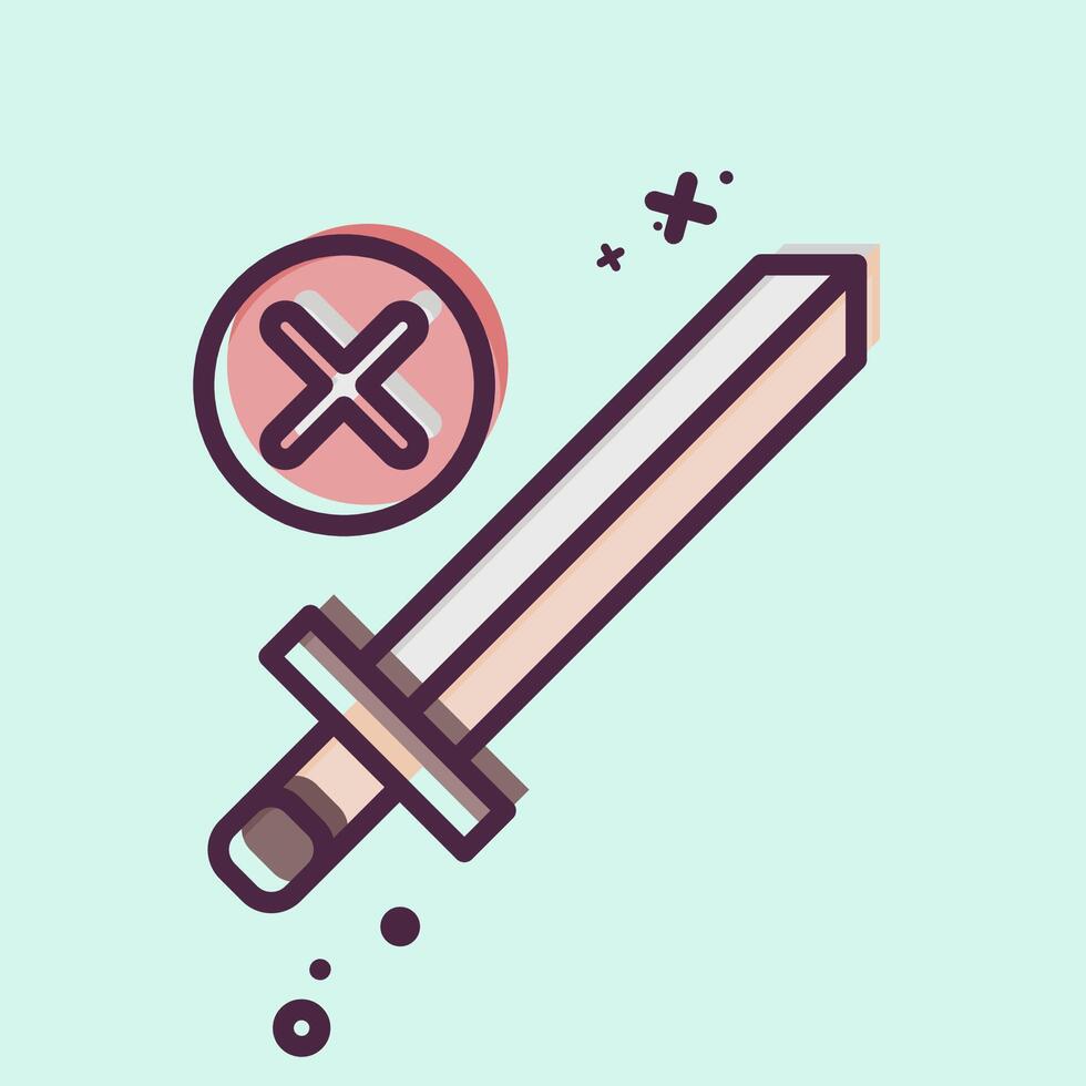 Icon No War. related to World Peace symbol. MBE style. design editable vector