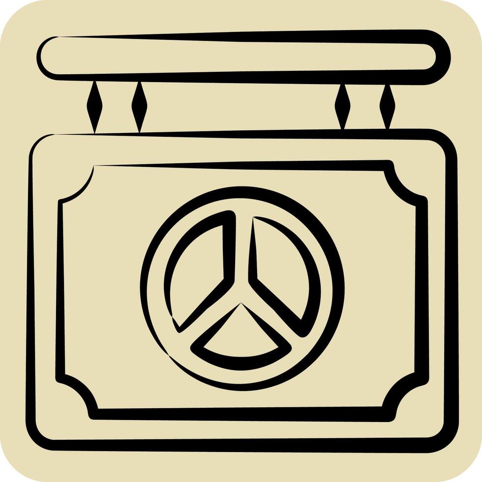 Icon World Peace Board. related to World Peace symbol. hand drawn style. design editable vector