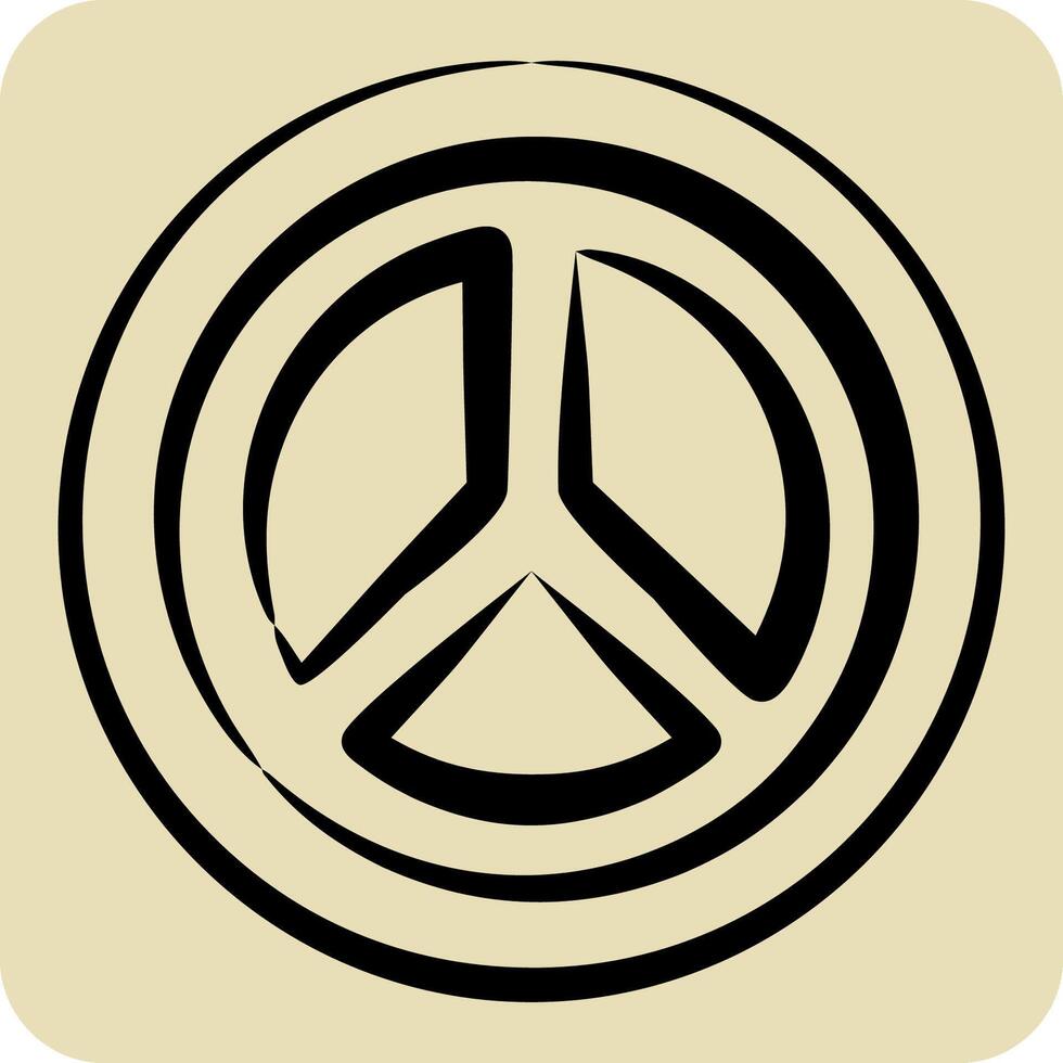 Icon World Peace Logo. related to World Peace symbol. hand drawn style. design editable vector
