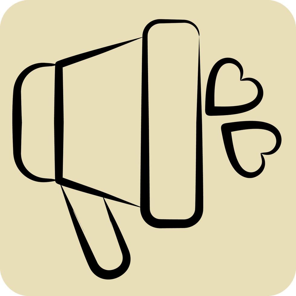Icon Love Environment. related to World Peace symbol. hand drawn style. design editable vector