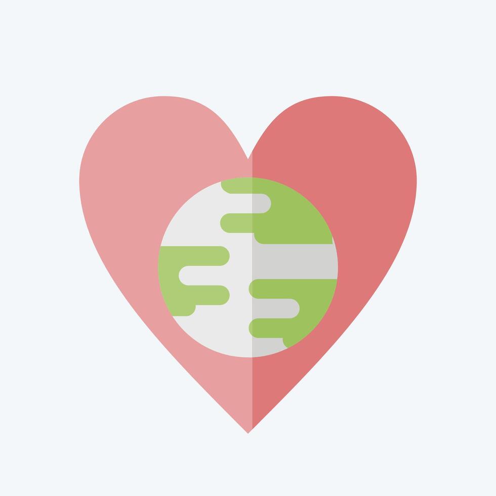 Icon World Love. related to World Peace symbol. flat style. design editable vector