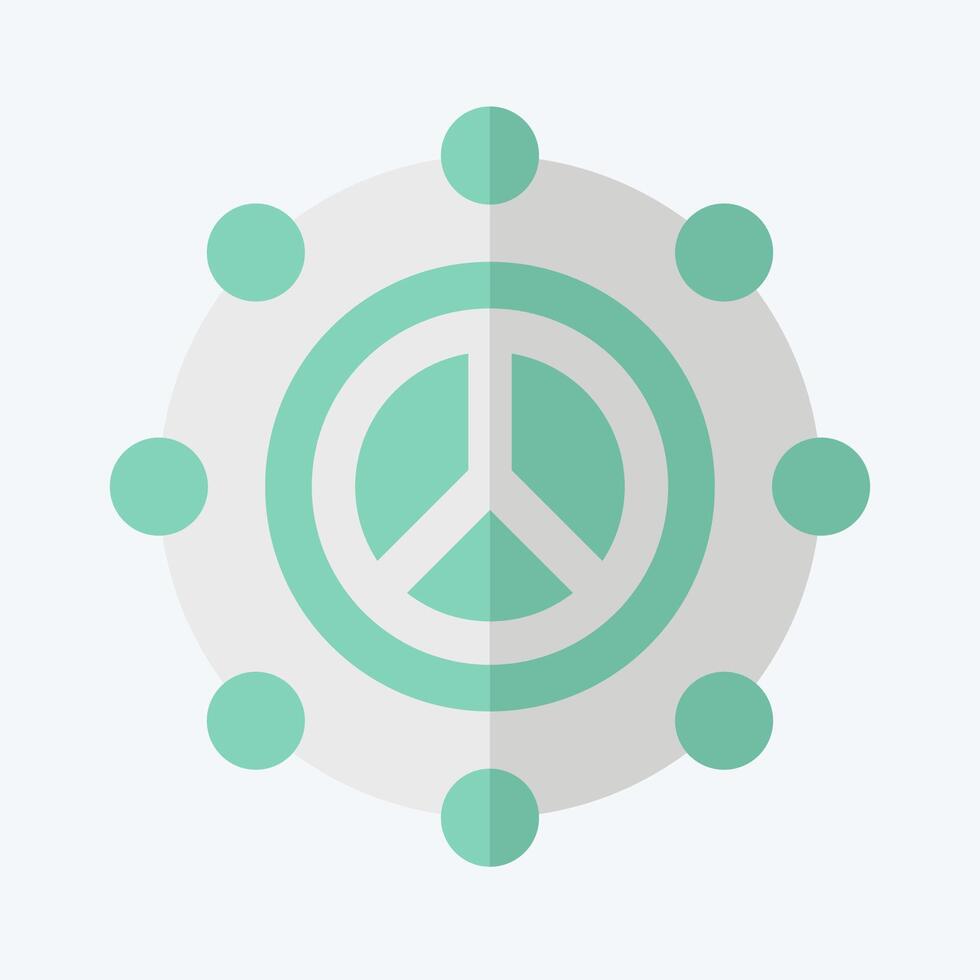 Icon Peace. related to World Peace symbol. flat style. design editable vector