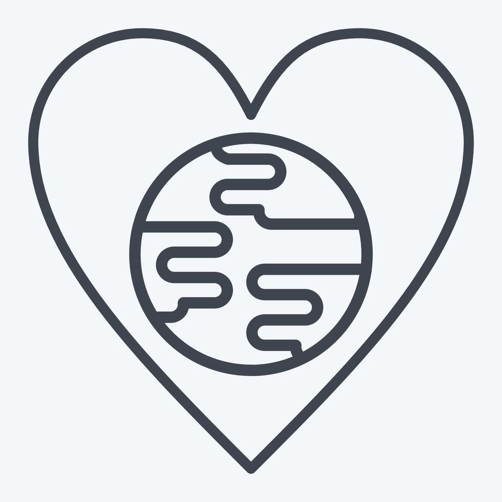Icon World Love. related to World Peace symbol. line style. design editable vector
