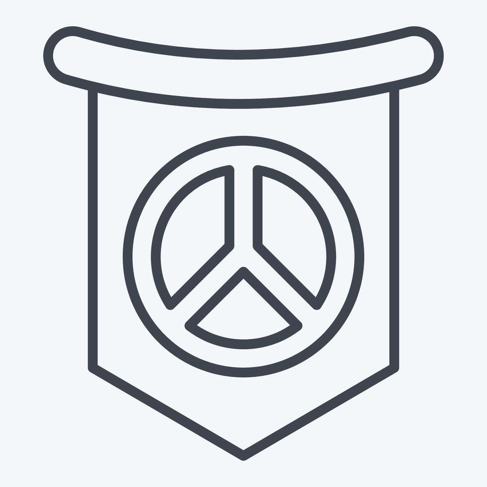 Icon World Peace Flag. related to World Peace symbol. line style. design editable vector