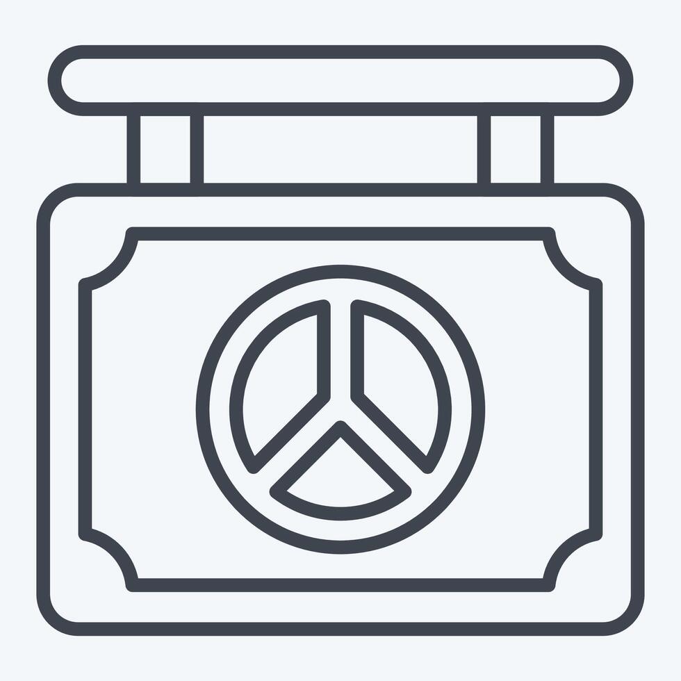 Icon World Peace Board. related to World Peace symbol. line style. design editable vector