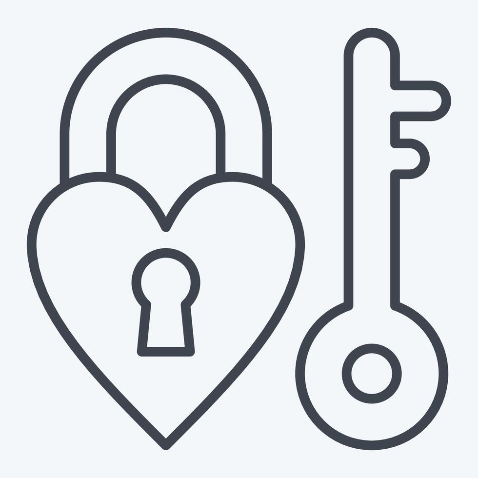 Icon Love Lock. related to World Peace symbol. line style. design editable vector