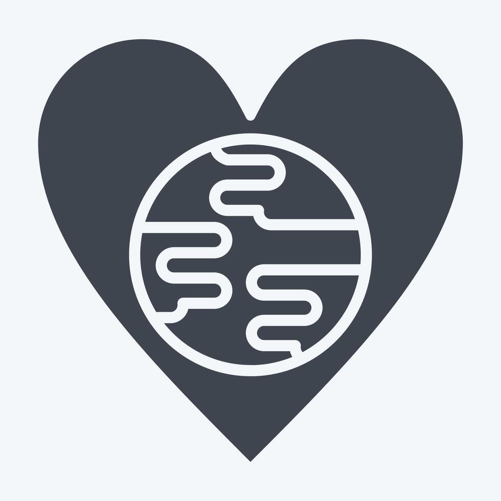 Icon World Love. related to World Peace symbol. glyph style. design editable vector