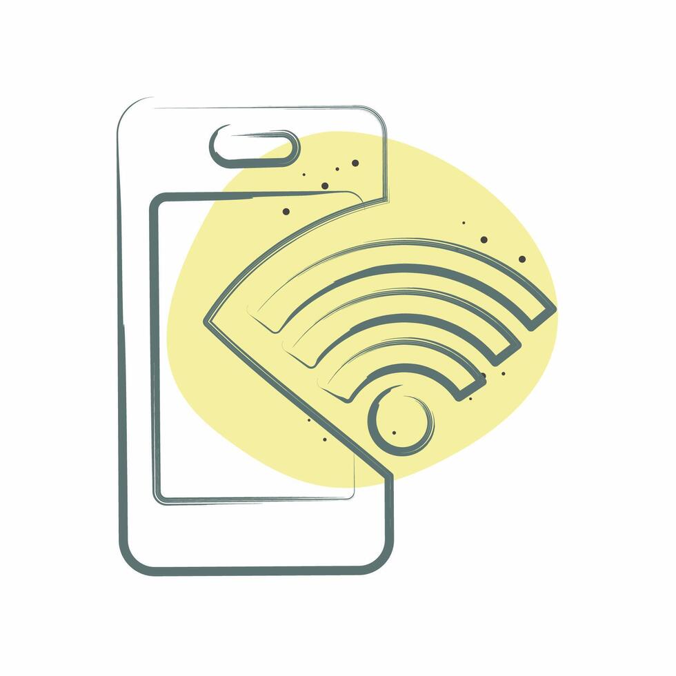 Icon Phone. related to Wifi symbol. Color Spot Style. design editable vector