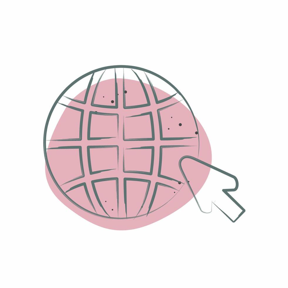 Icon Internet. related to Wifi symbol. Color Spot Style. design editable vector