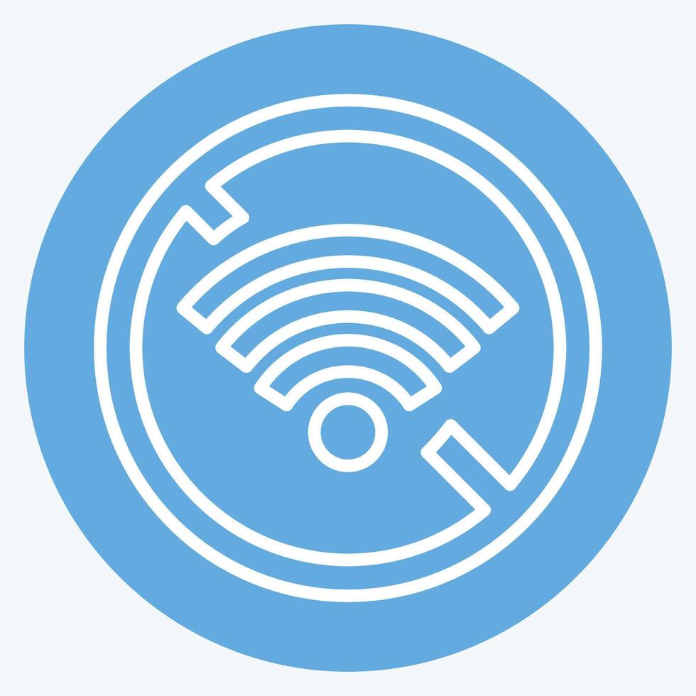 Icon Disconnect. related to Wifi symbol. blue eyes style. design editable vector