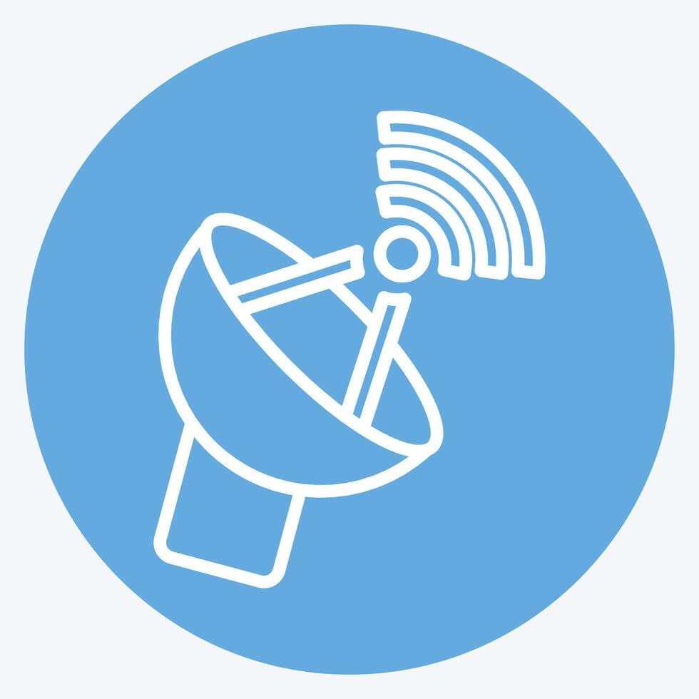 Icon Antenna. related to Wifi symbol. blue eyes style. design editable vector