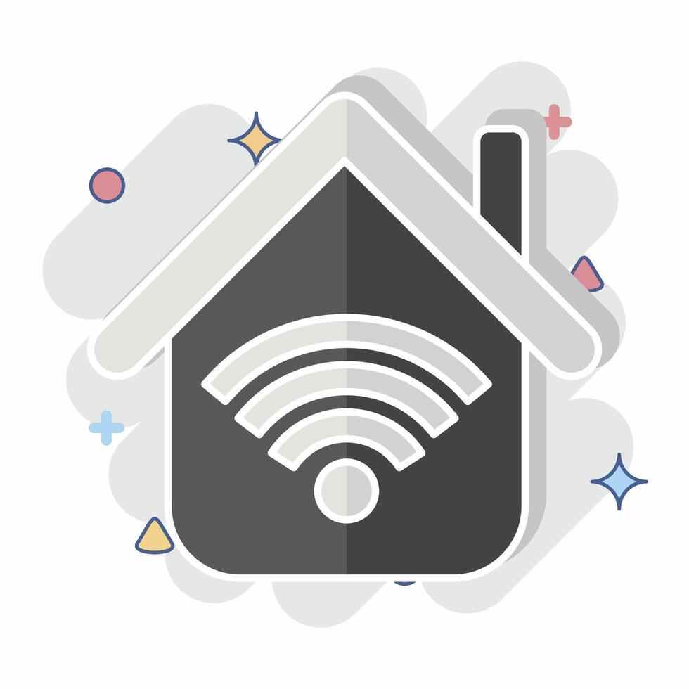 Icon Wifi Wifi. related to Wifi symbol. comic style. design editable vector