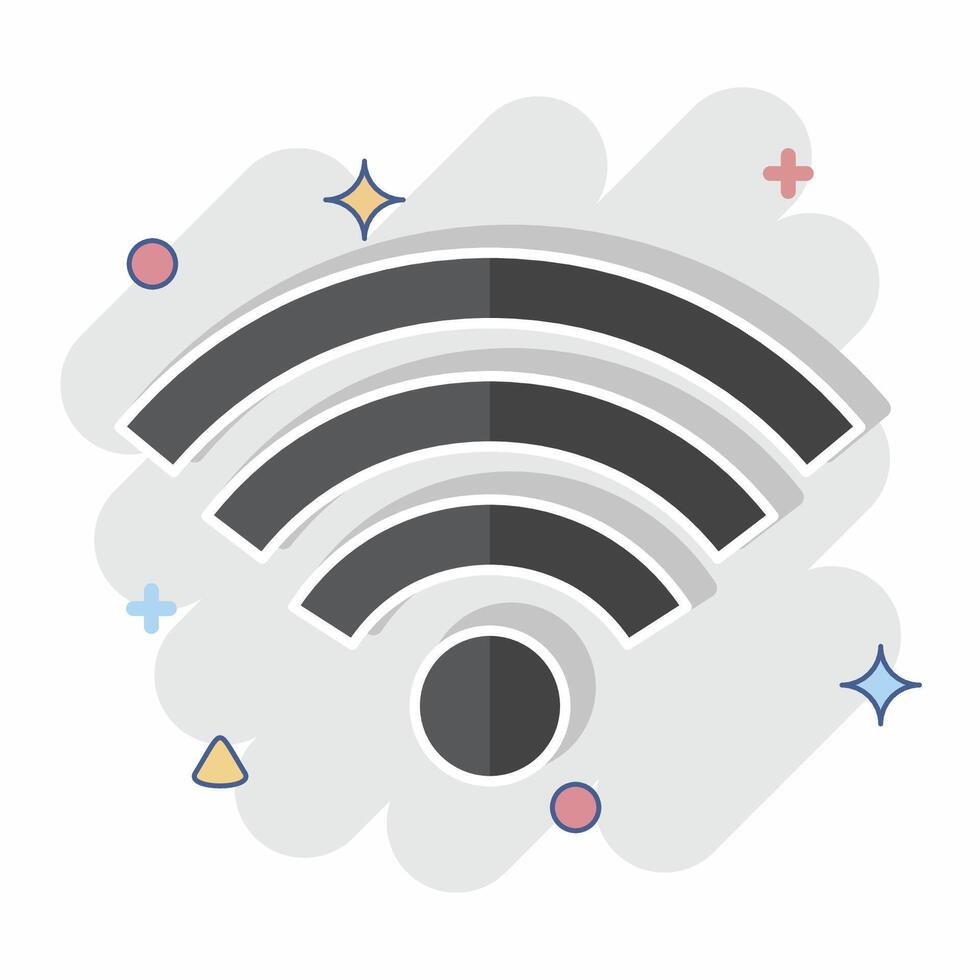 Icon Wifi. related to Wifi symbol. comic style. design editable vector