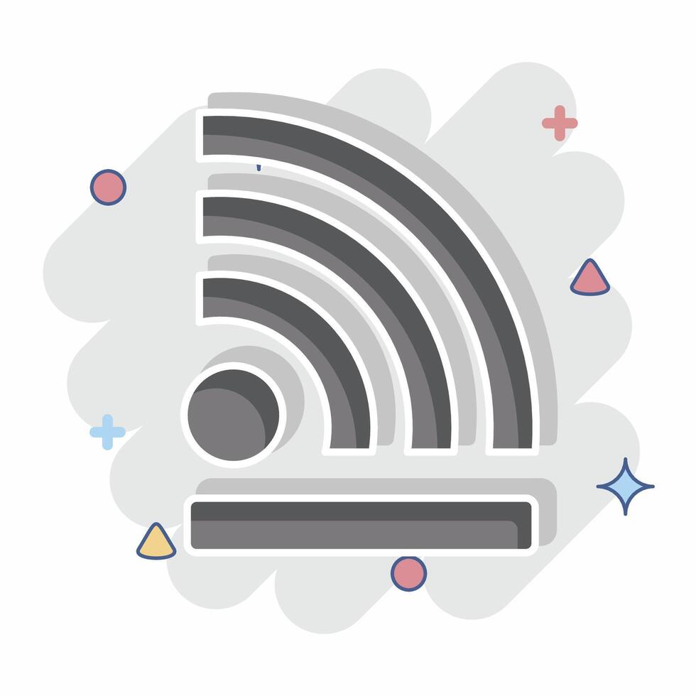 Icon Wireless. related to Wifi symbol. comic style. design editable vector