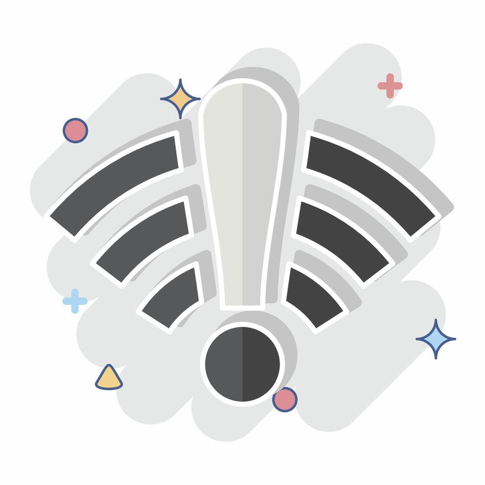 Icon Offline. related to Wifi symbol. comic style. design editable vector