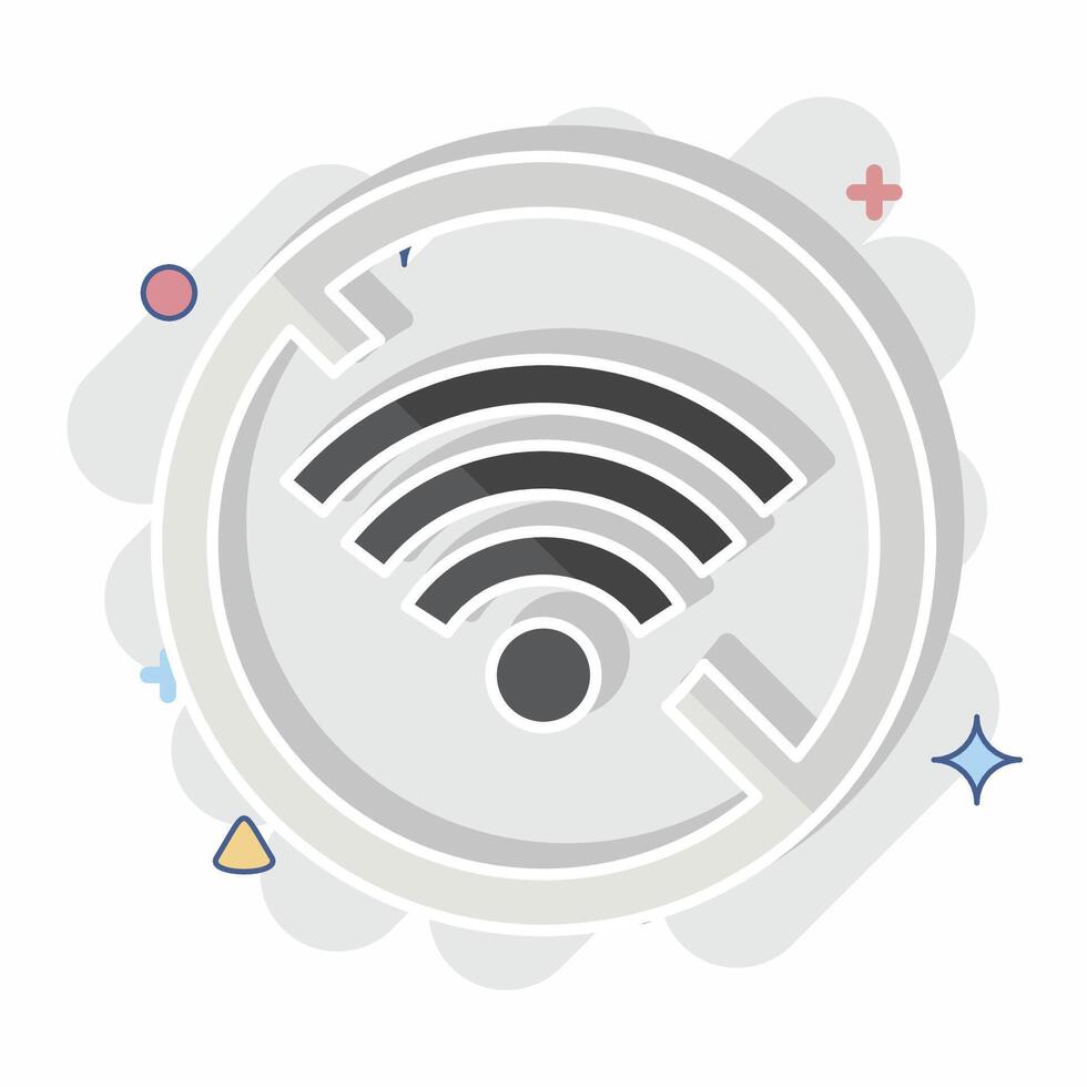 Icon Disconnect. related to Wifi symbol. comic style. design editable vector