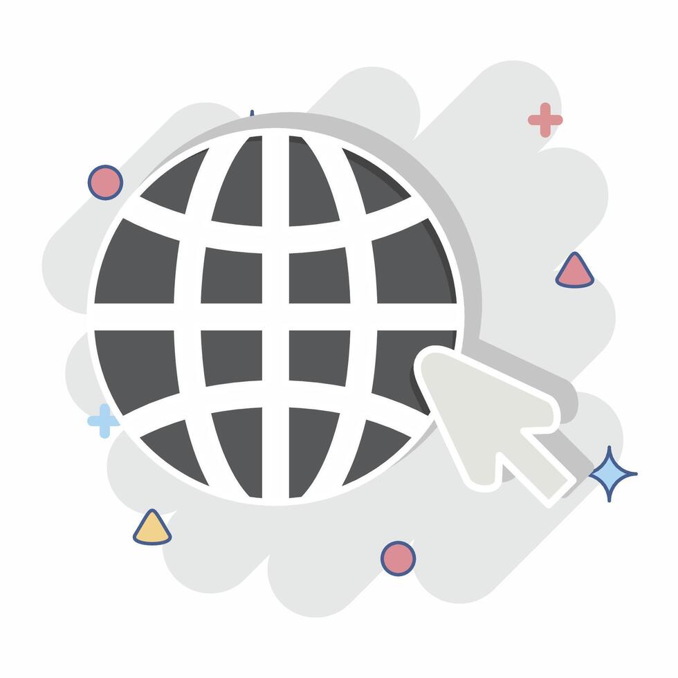 Icon Internet. related to Wifi symbol. comic style. design editable vector