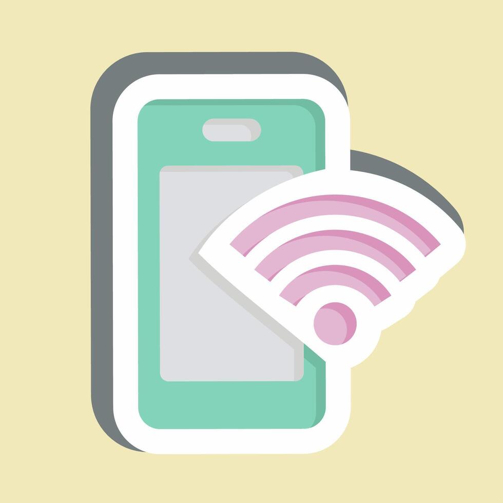 Sticker Phone. related to Wifi symbol. design editable vector