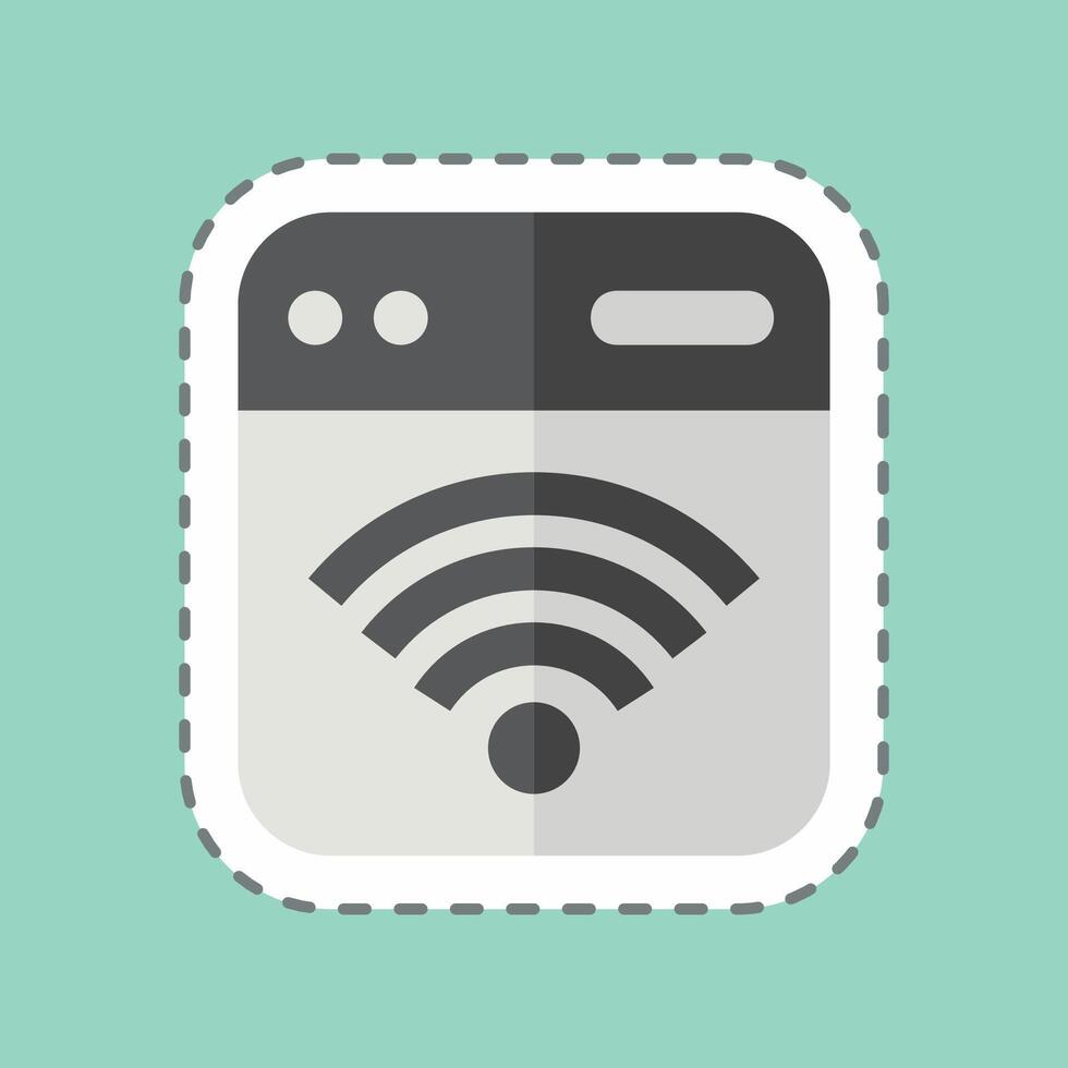 Sticker line cut Browser. related to Wifi symbol. design editable vector