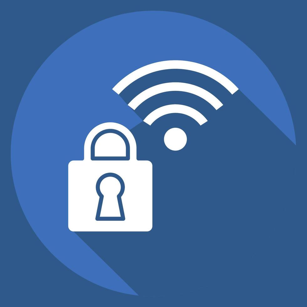 Icon Secured. related to Wifi symbol. long shadow style. design editable vector