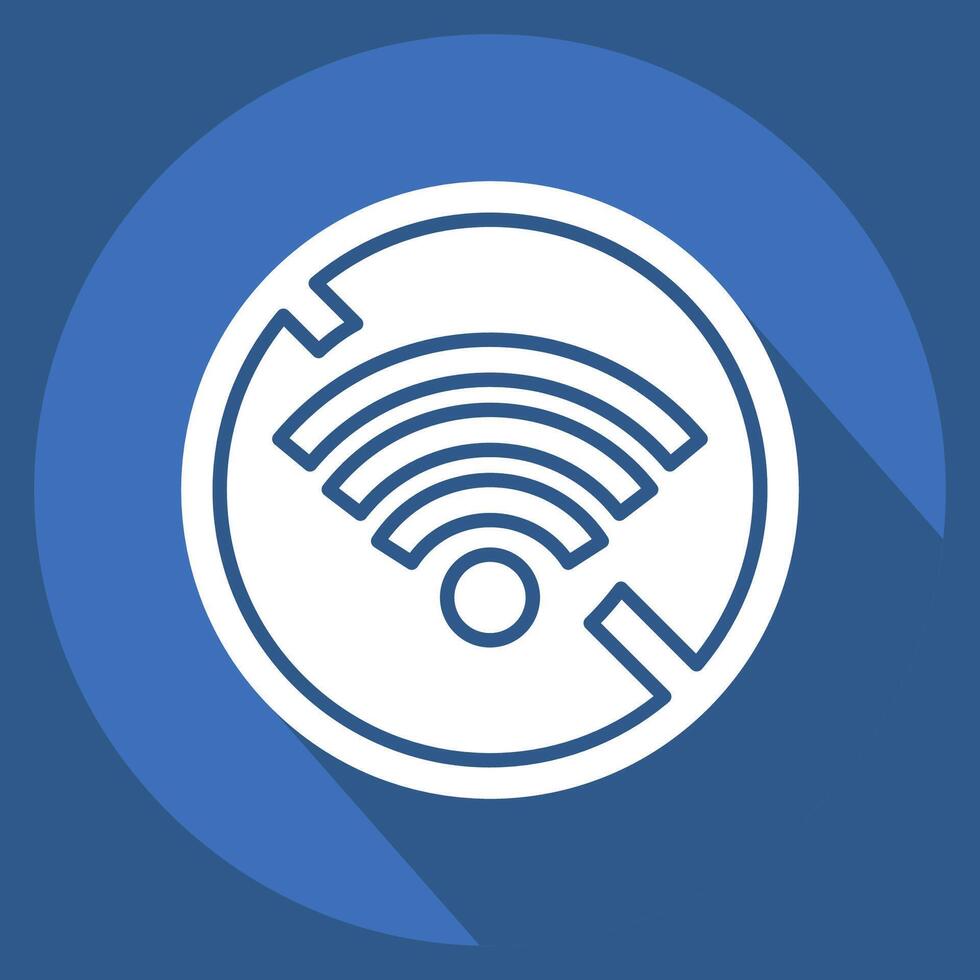 Icon Disconnect. related to Wifi symbol. long shadow style. design editable vector