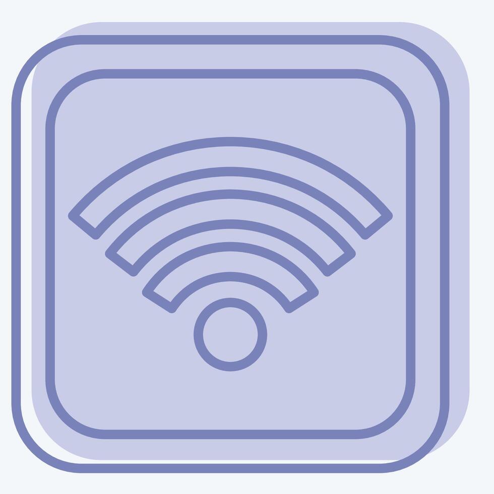 Icon Wifi Button. related to Wifi symbol. two tone style. design editable vector