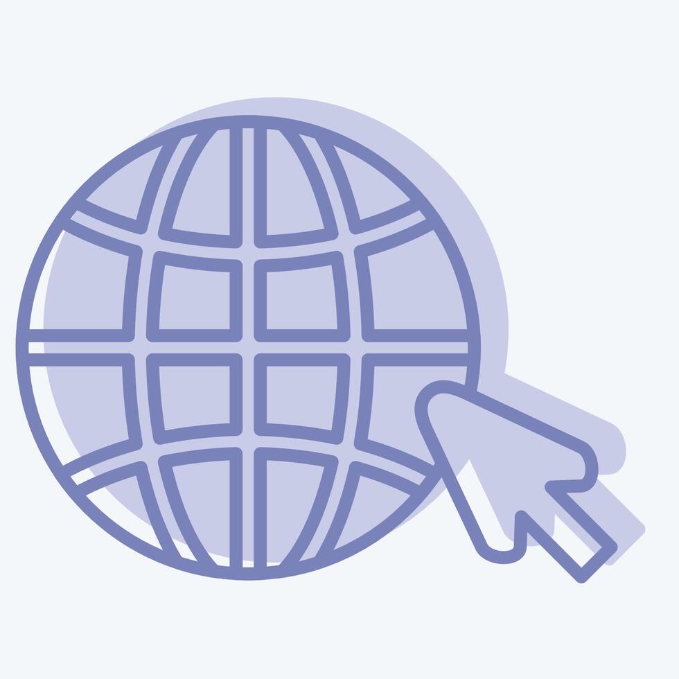 Icon Internet. related to Wifi symbol. two tone style. design editable vector