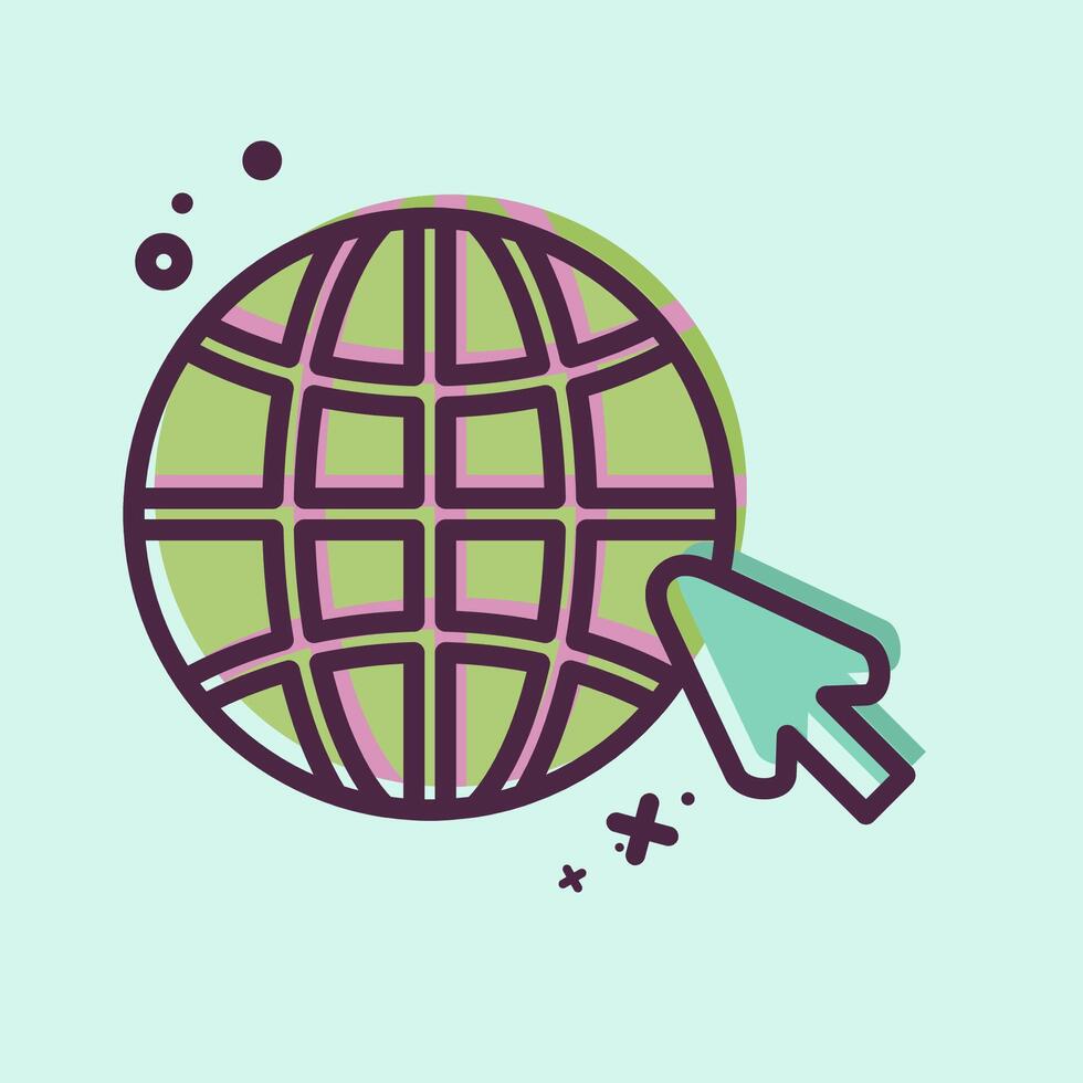 Icon Internet. related to Wifi symbol. MBE style. design editable vector