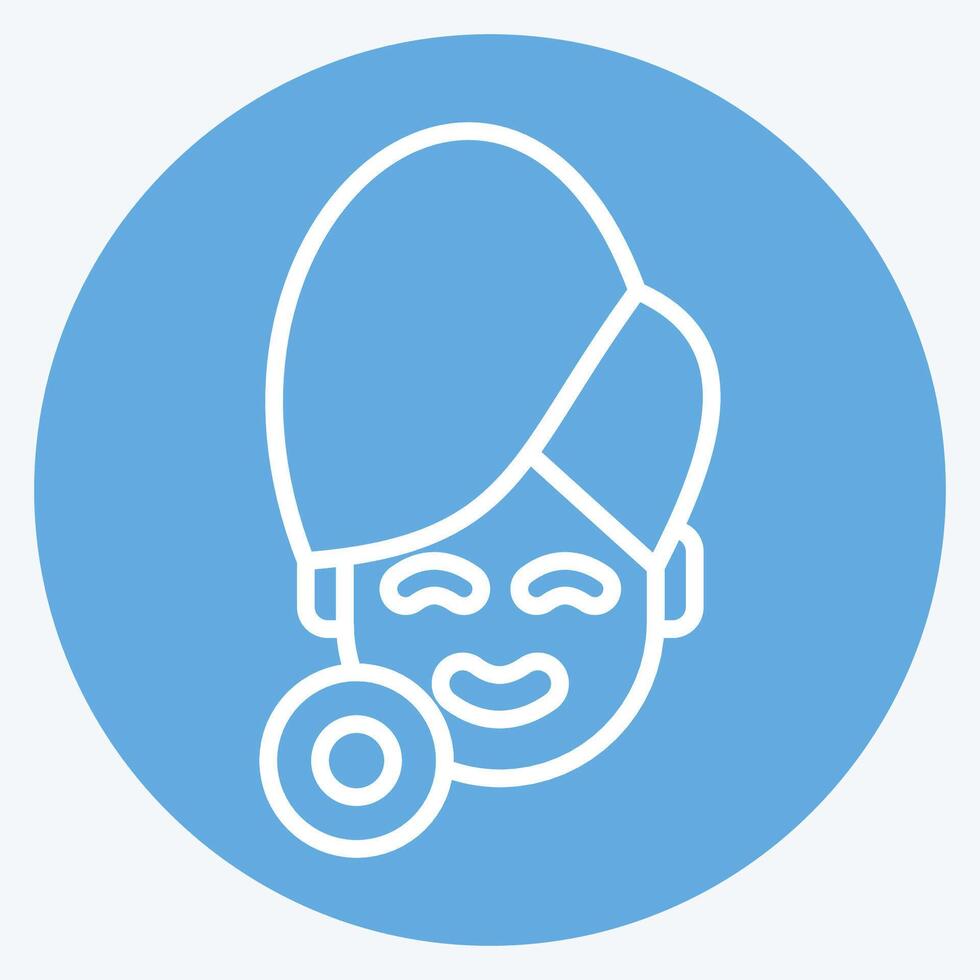 Icon Photo Rejuvenation. related to Cosmetology symbol. blue eyes style. editable vector