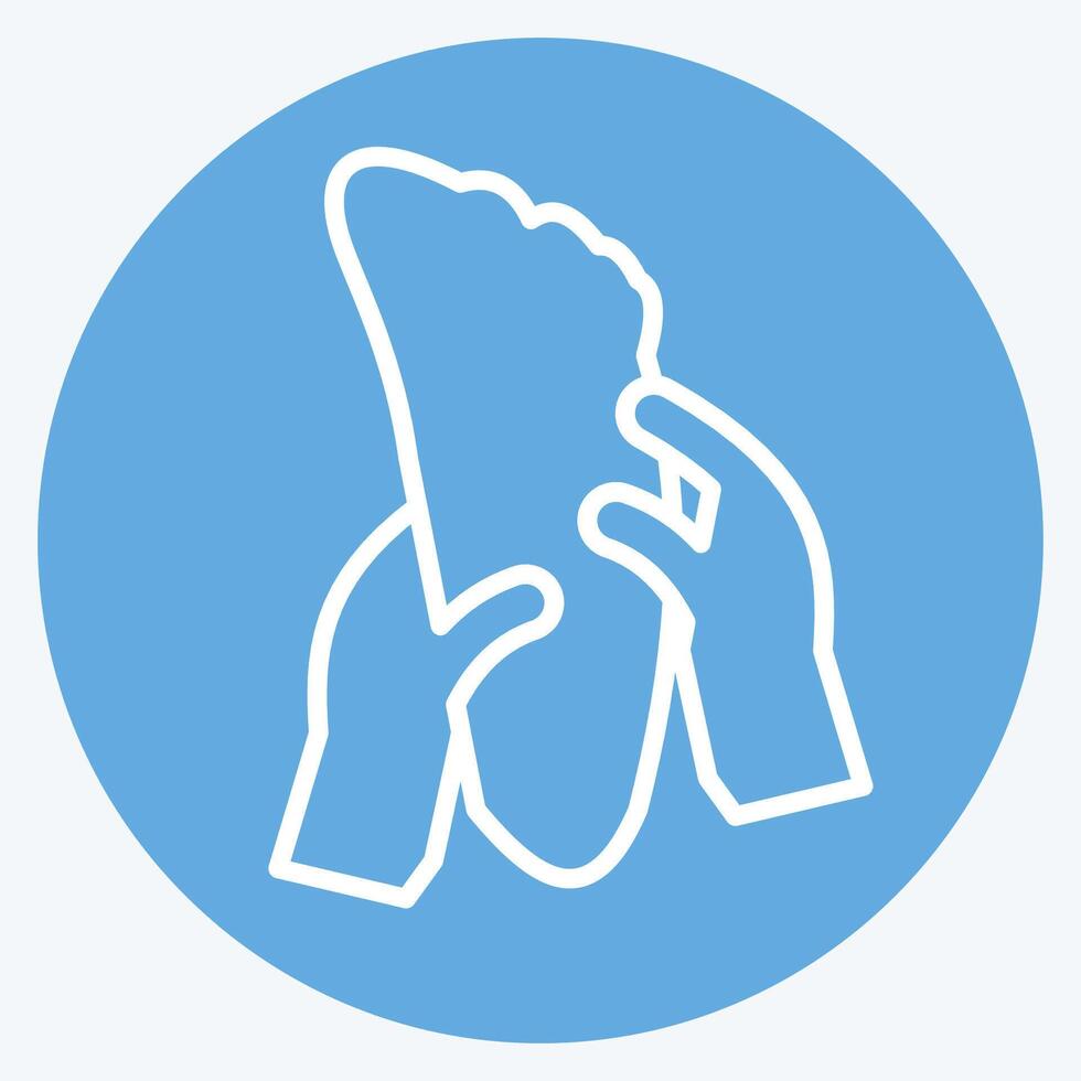 Icon Foot Massage. related to Cosmetology symbol. blue eyes style. design editable vector